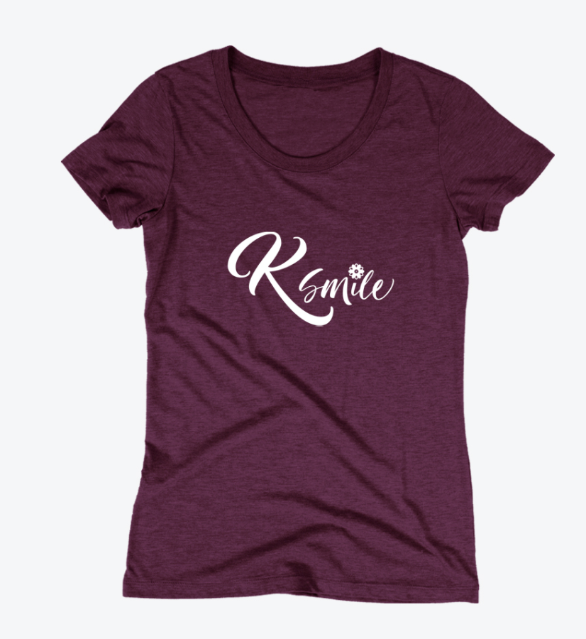 Ksmile Women's Triblend Short-Sleeve Tee - Maroon Triblend